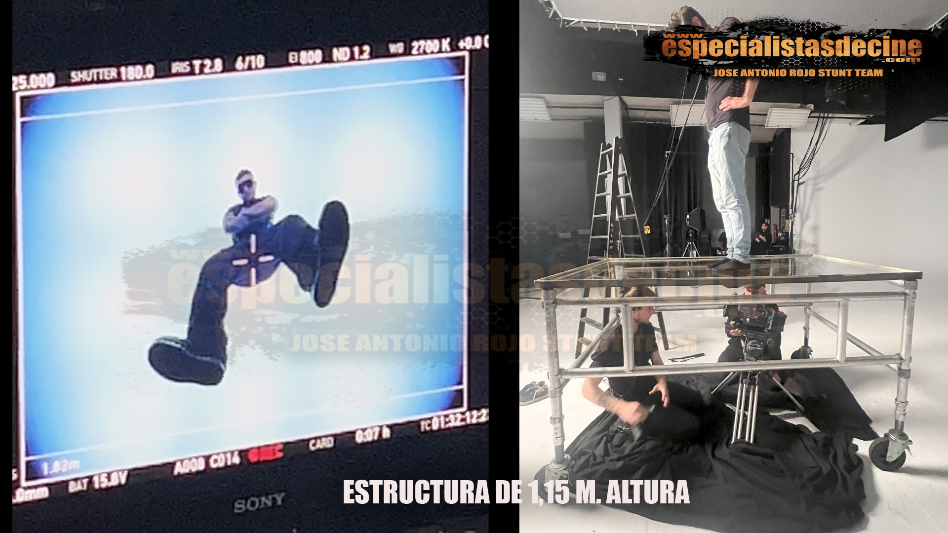 alquiler de estructura con cristal para grabar planos nadir para rodajes VIDEOCLIPS tv cine