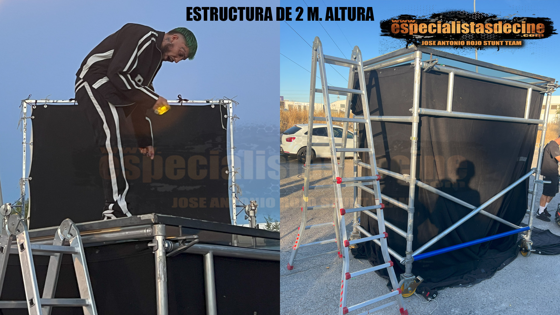 alquiler de estructura con cristal para grabar planos nadir para rodajes VIDEOCLIPS tv cine