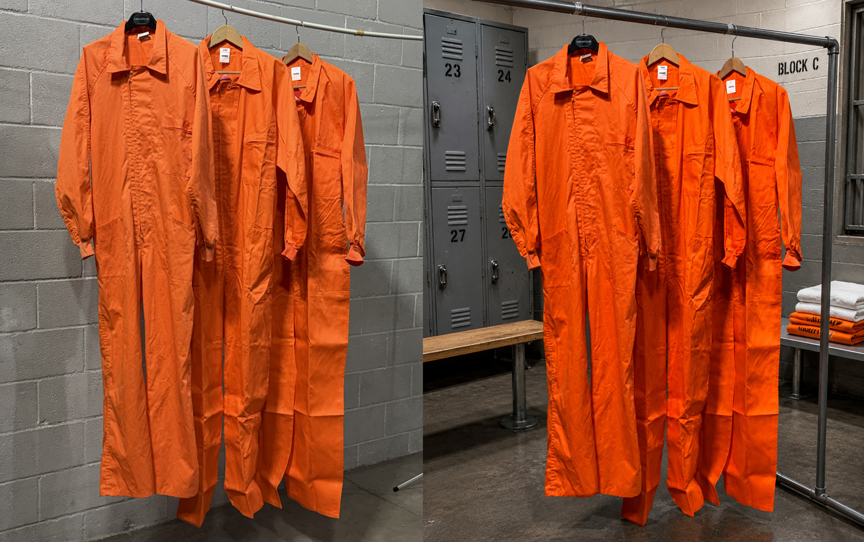 alquiler de monos naranja de preso para rodaje, alquiler de vestuario de presidiario, vestuario de carcel americana